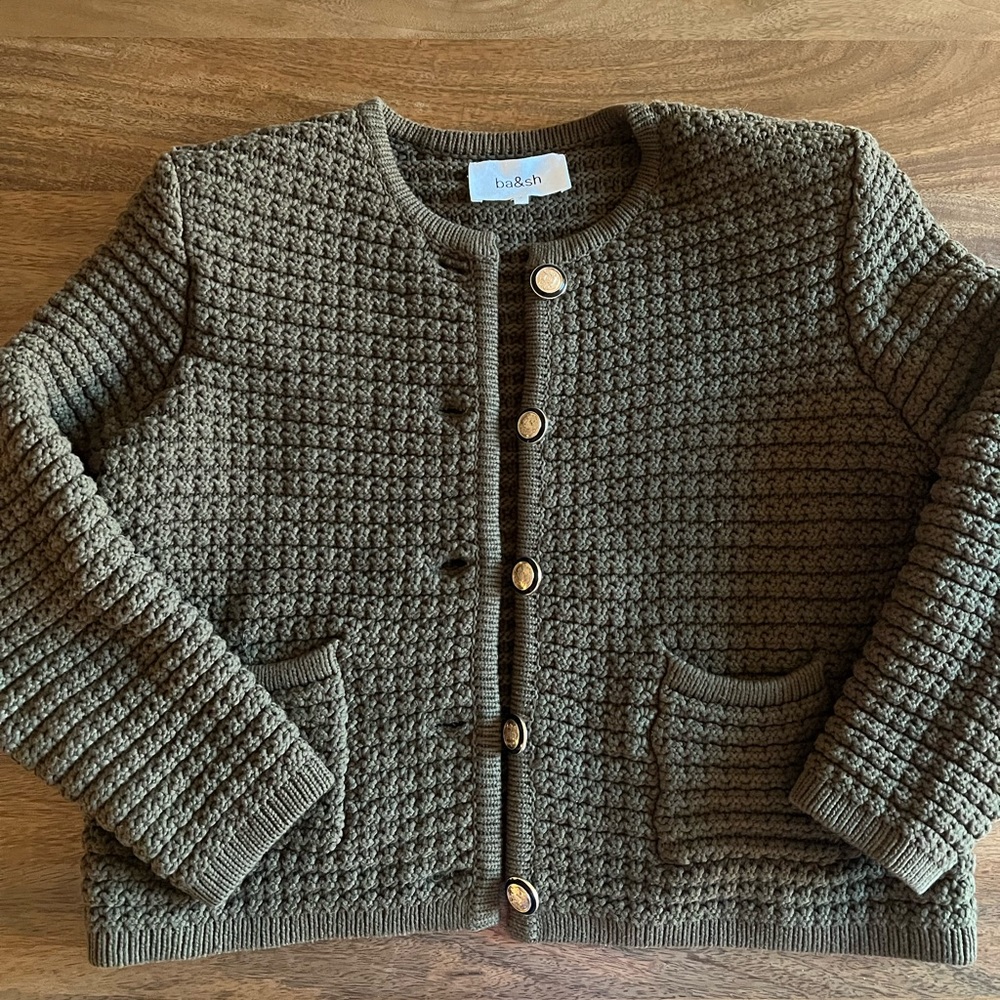 Ba&sh Cardigan Blazer Green Size 2 (1-3 scale) fits like a size 6